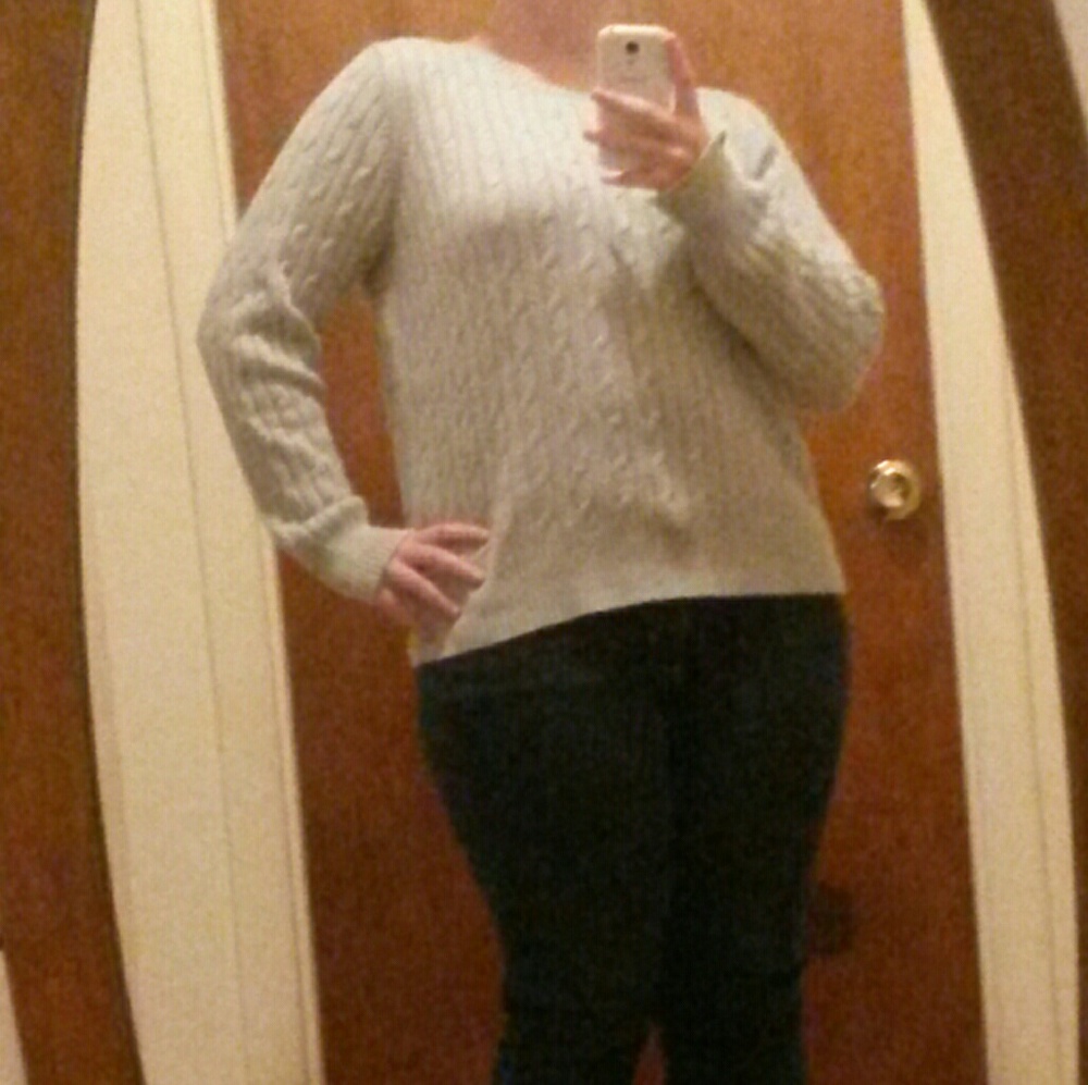 Light Grey St. John's Bay Cable Knit Sweater